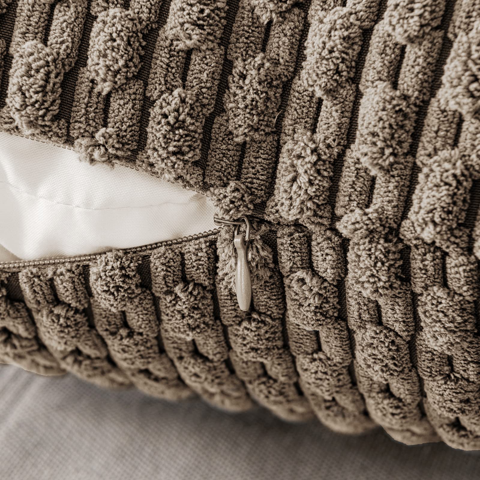 MIULEE Rust Throw Pillow Covers Soft Corduroy Decorative Set of 2