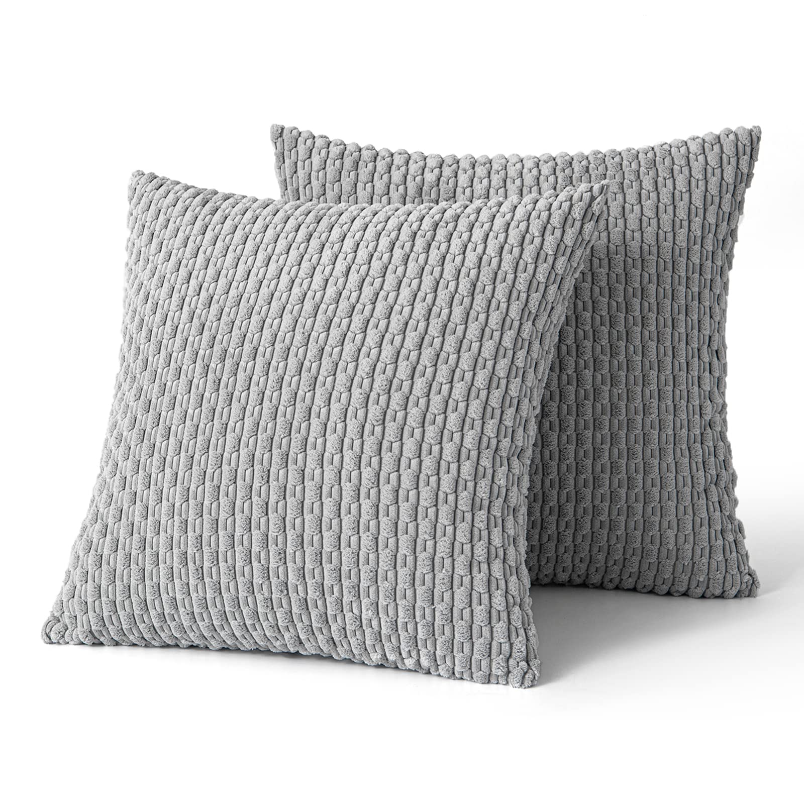 MIULEE Rust Throw Pillow Covers Soft Corduroy Decorative Set of 2