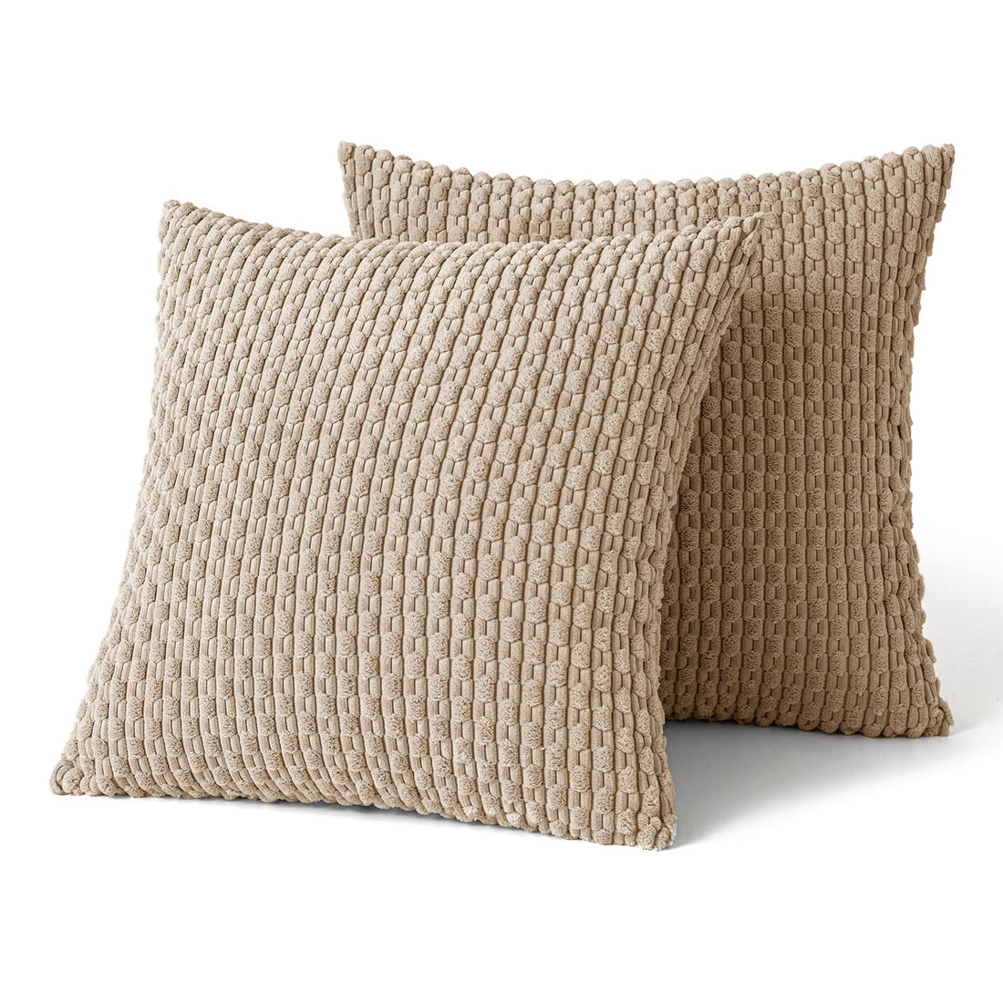 MIULEE Rust Throw Pillow Covers Soft Corduroy Decorative Set of 2