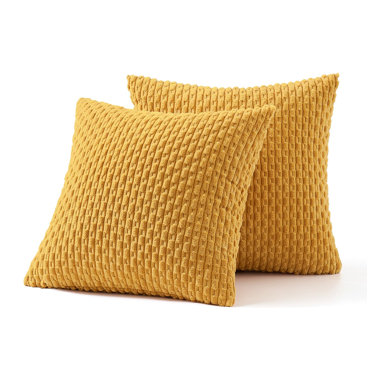 MIULEE Rust Throw Pillow Covers Soft Corduroy Decorative Set of 2