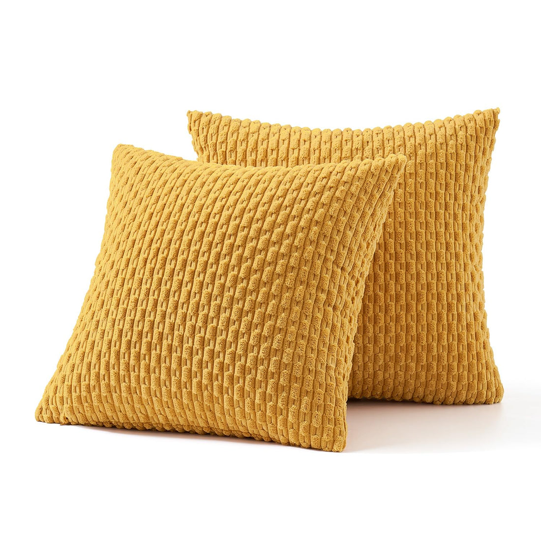 MIULEE Rust Throw Pillow Covers Soft Corduroy Decorative Set of 2