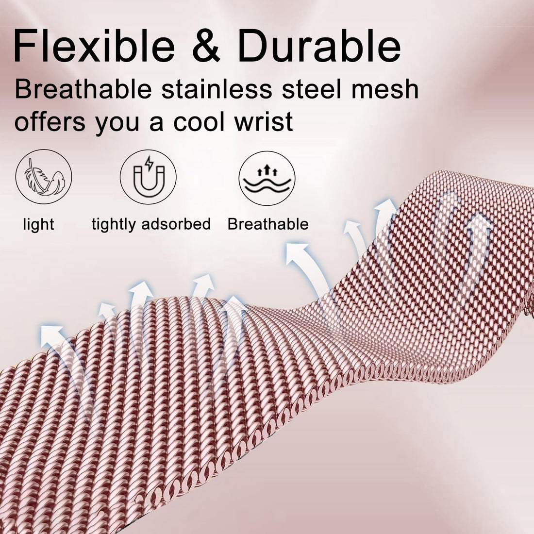 Surundo Fitbit  Metal Mesh Milanese Loop Adjustable Strap