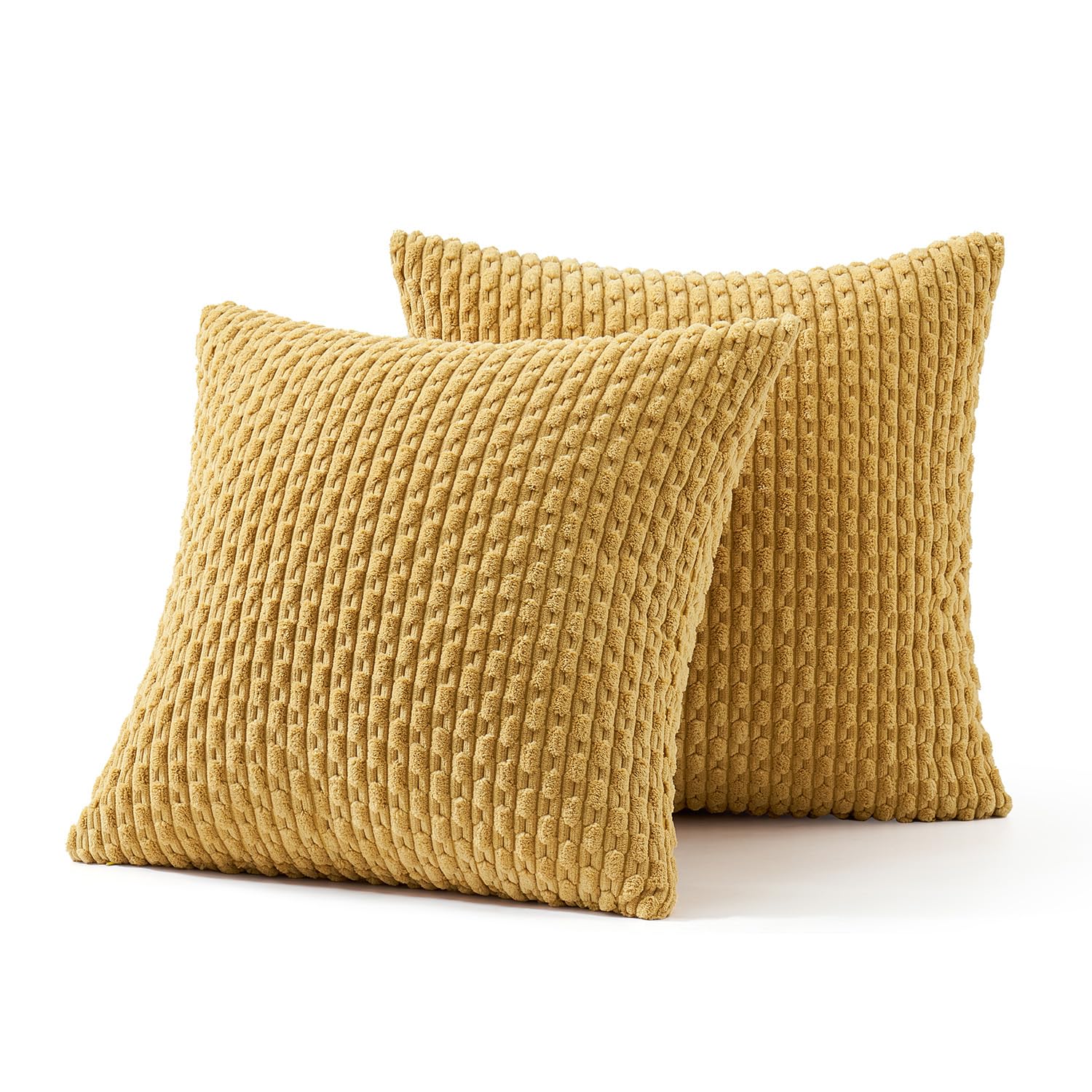 MIULEE Rust Throw Pillow Covers Soft Corduroy Decorative Set of 2