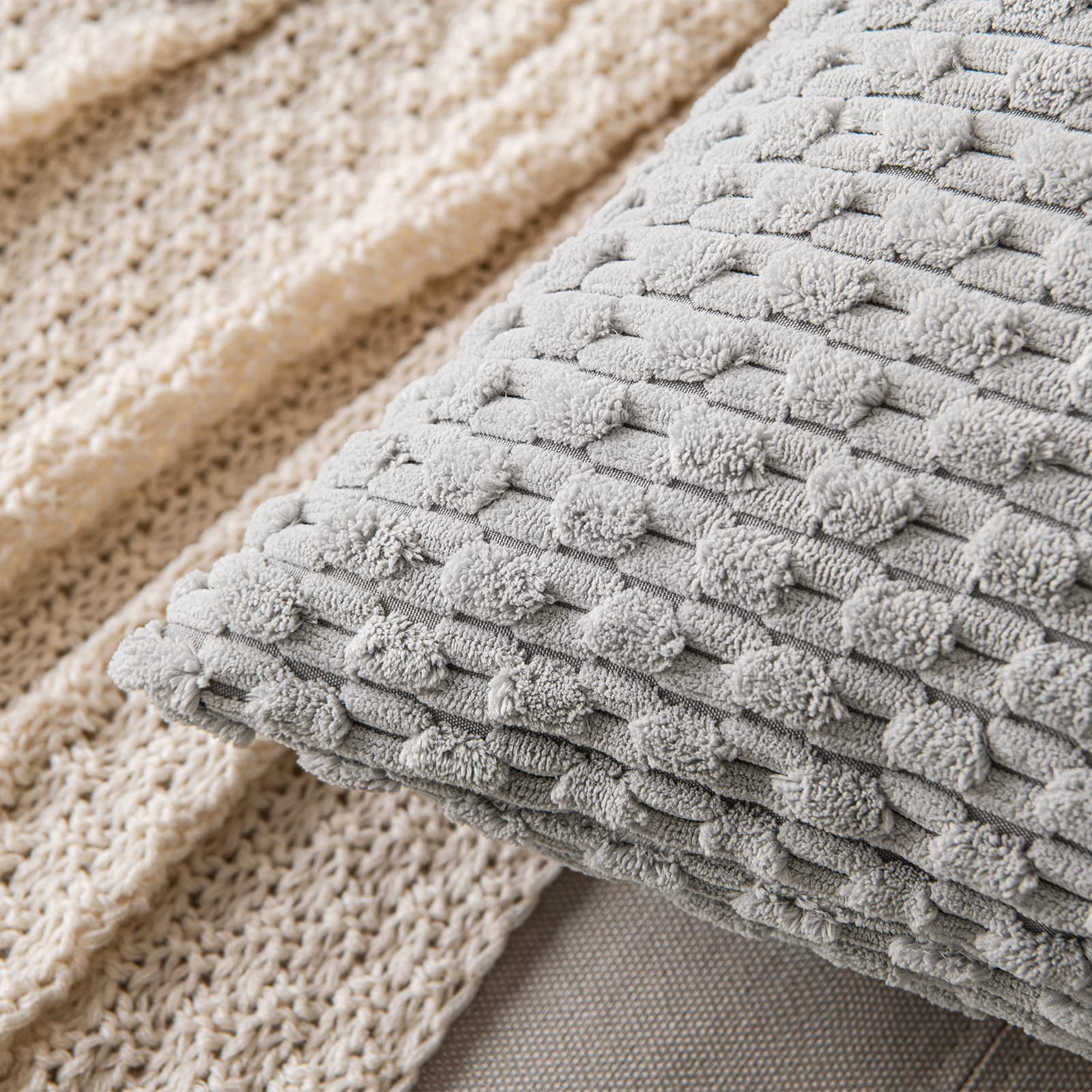 MIULEE Rust Throw Pillow Covers Soft Corduroy Decorative Set of 2