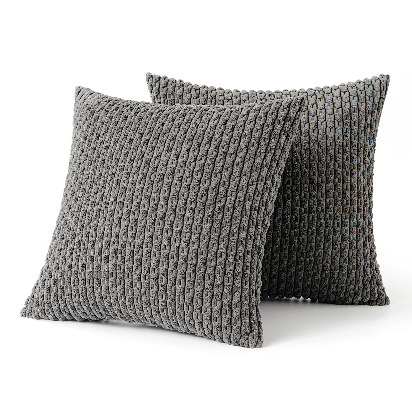 MIULEE Rust Throw Pillow Covers Soft Corduroy Decorative Set of 2