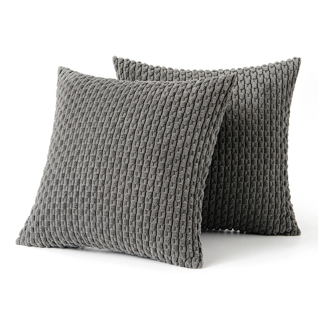 MIULEE Rust Throw Pillow Covers Soft Corduroy Decorative Set of 2