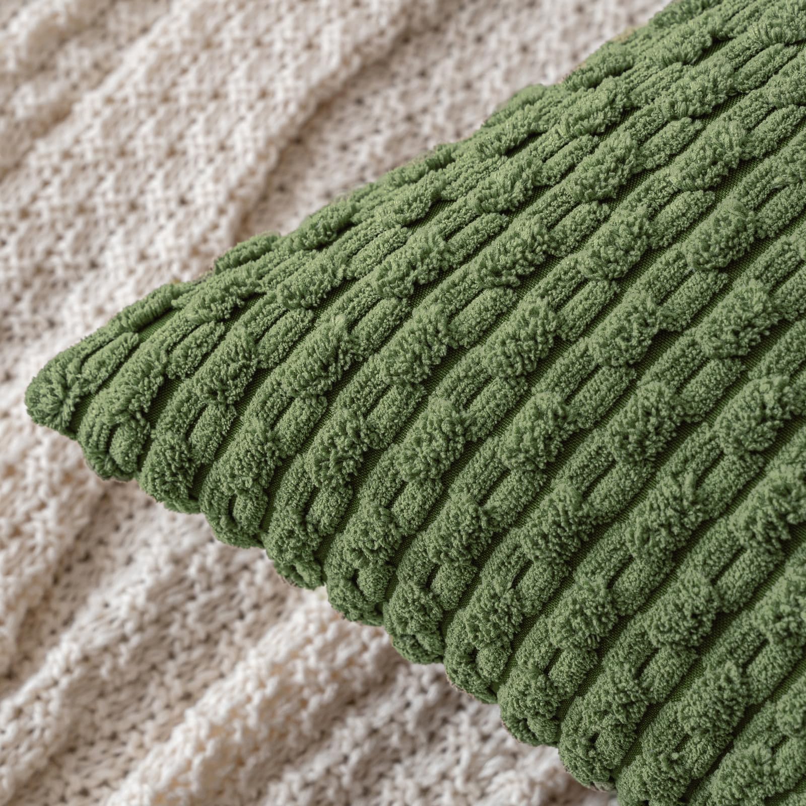 MIULEE Rust Throw Pillow Covers Soft Corduroy Decorative Set of 2