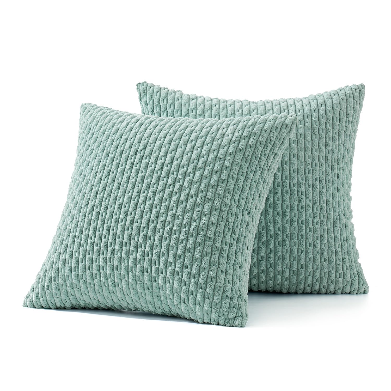 MIULEE Rust Throw Pillow Covers Soft Corduroy Decorative Set of 2