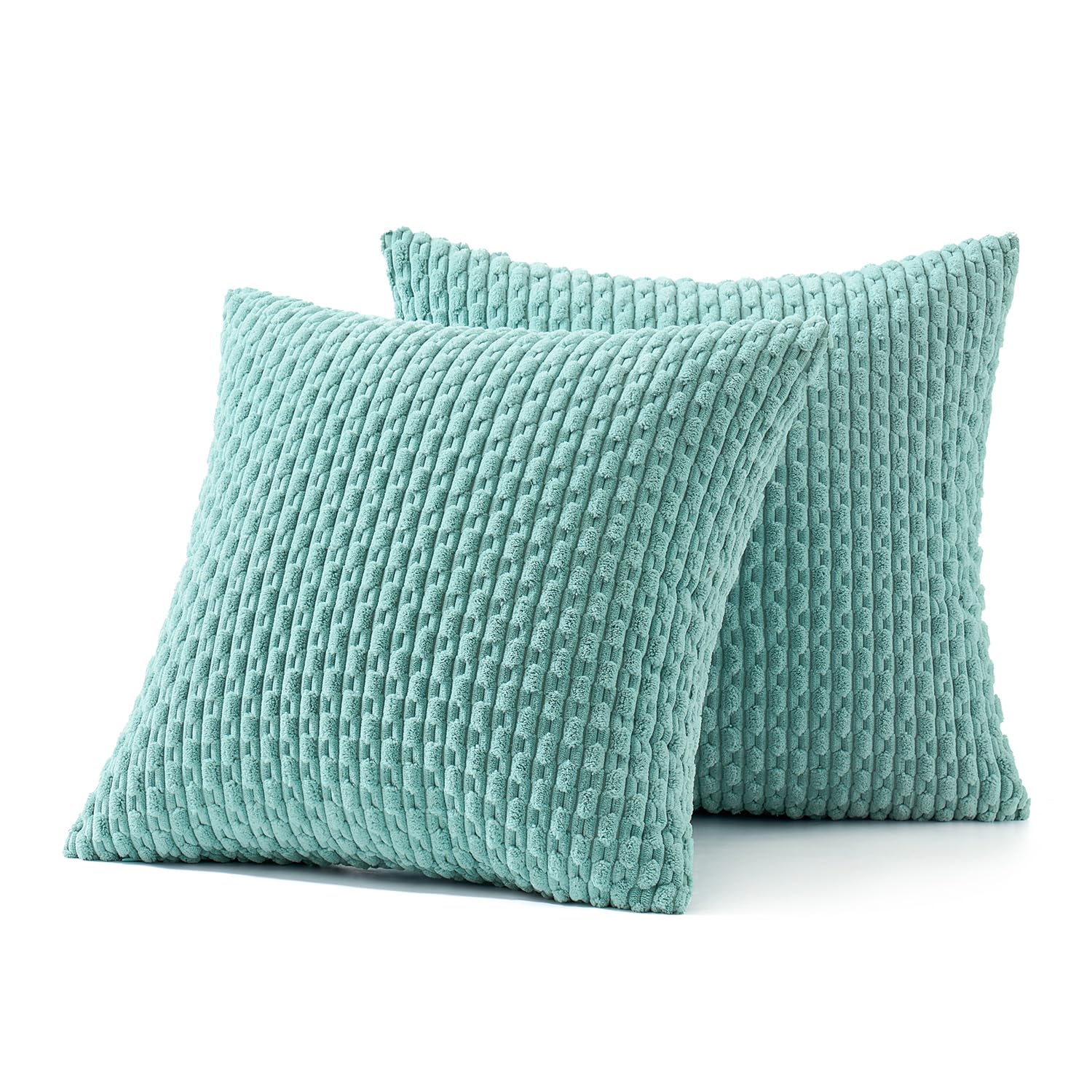 MIULEE Rust Throw Pillow Covers Soft Corduroy Decorative Set of 2