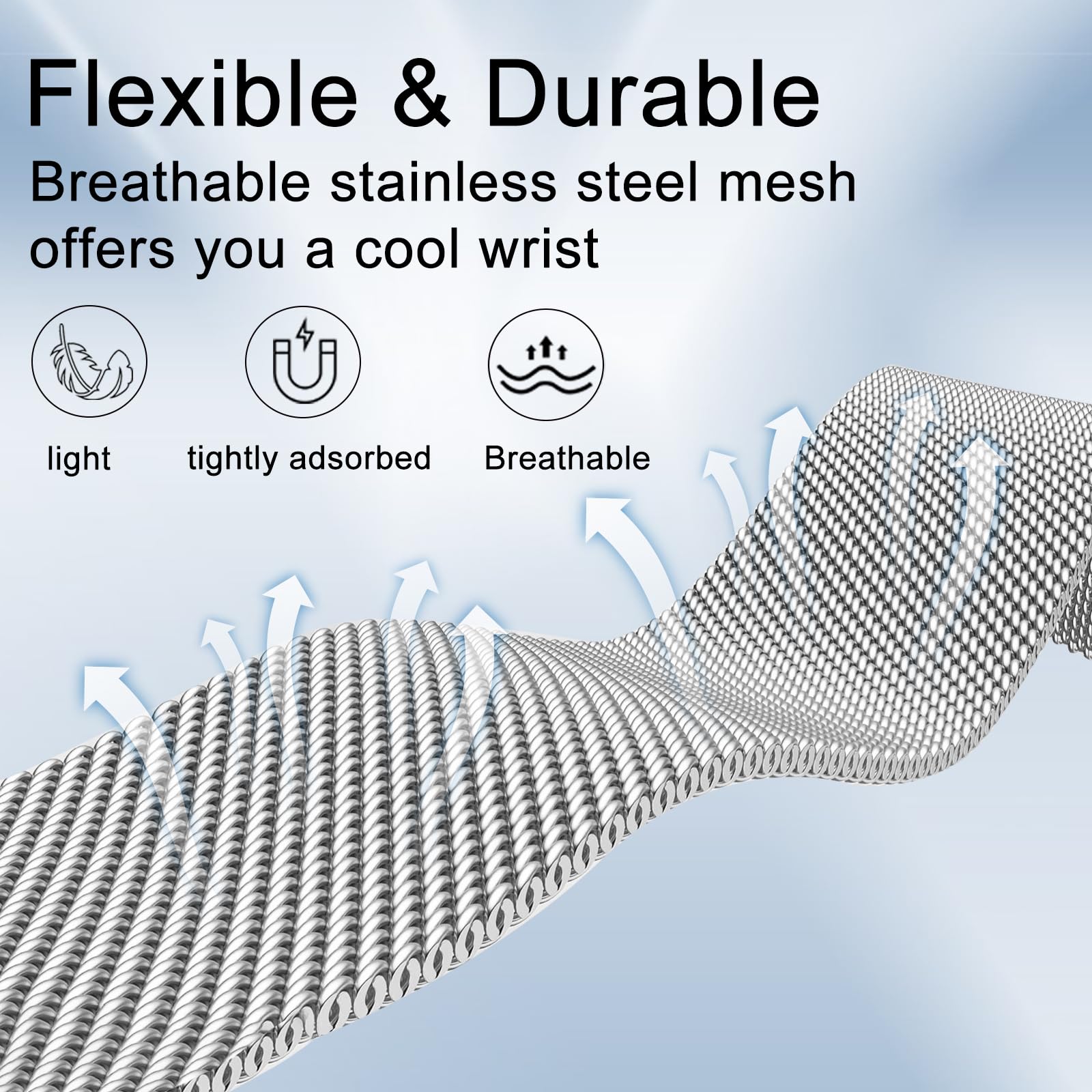 Surundo Fitbit  Metal Mesh Milanese Loop Adjustable Strap