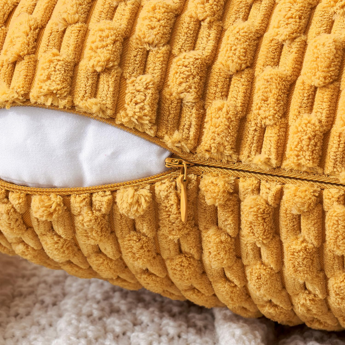 MIULEE Rust Throw Pillow Covers Soft Corduroy Decorative Set of 2