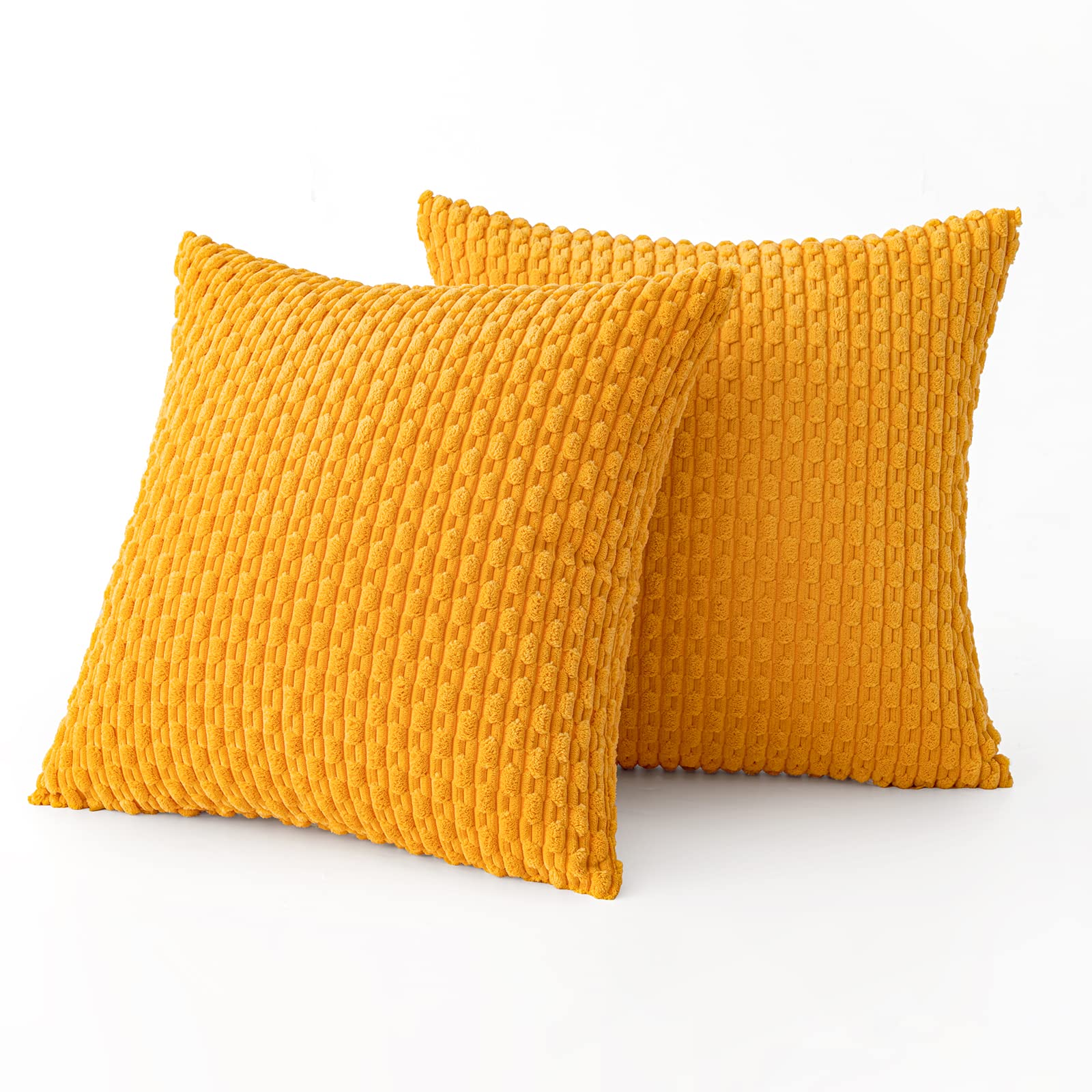 MIULEE Rust Throw Pillow Covers Soft Corduroy Decorative Set of 2