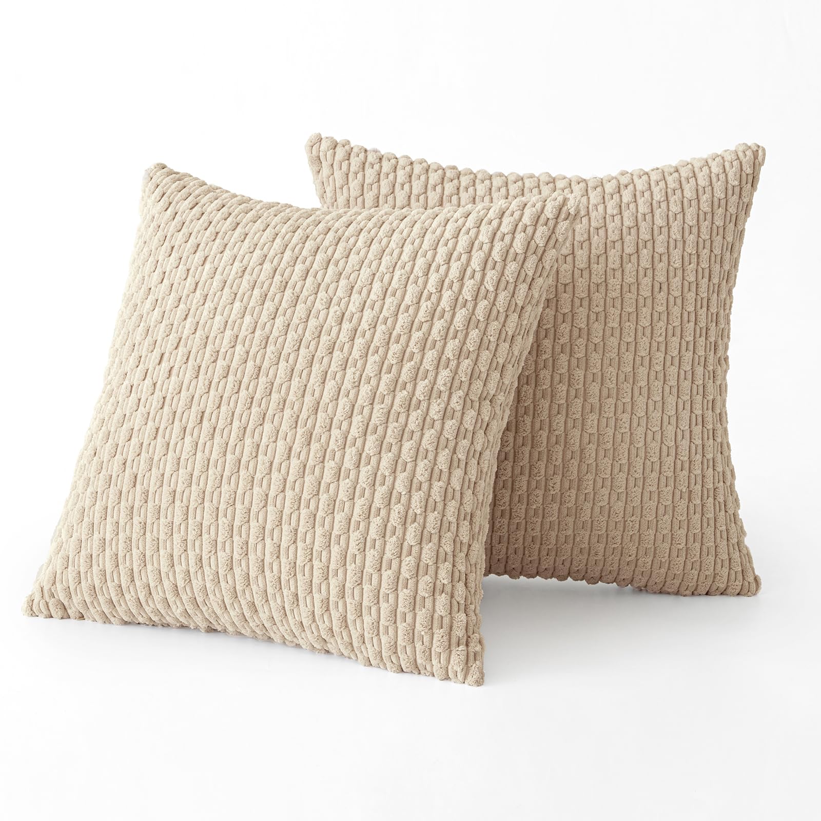 MIULEE Rust Throw Pillow Covers Soft Corduroy Decorative Set of 2