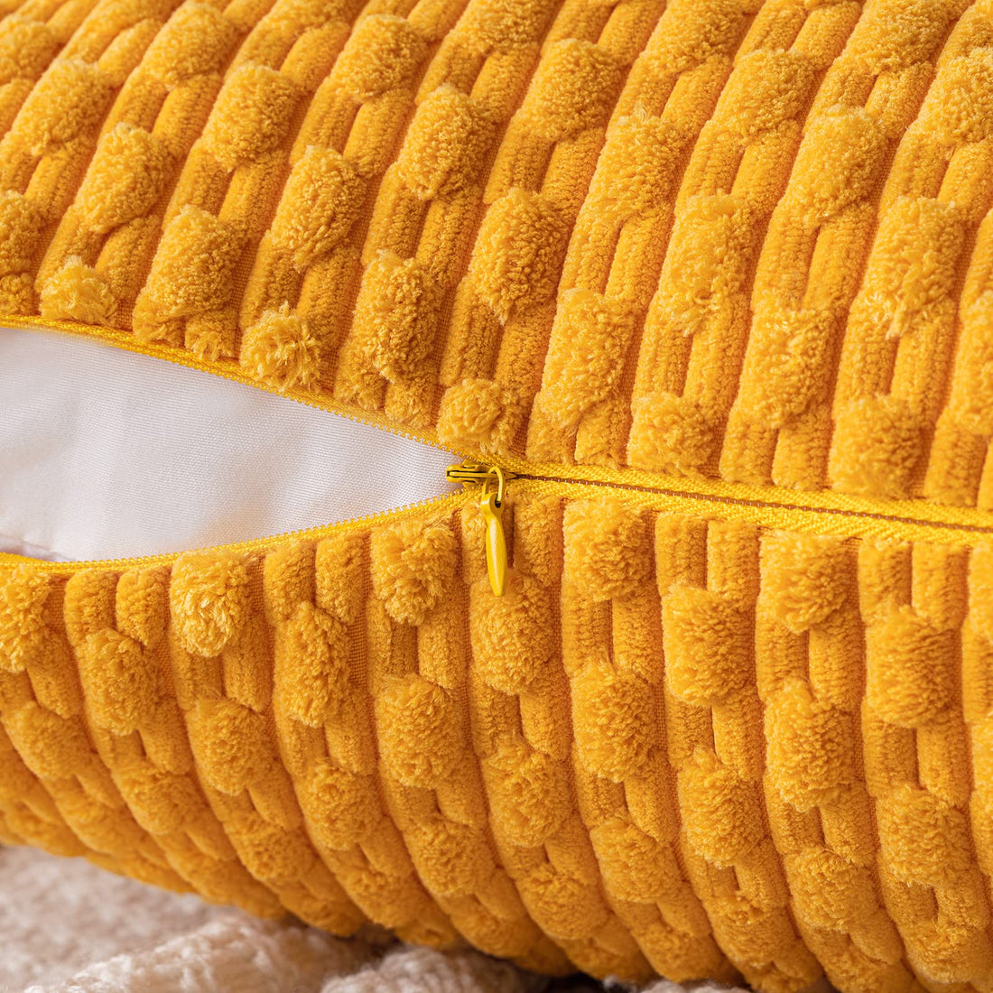 MIULEE Rust Throw Pillow Covers Soft Corduroy Decorative Set of 2