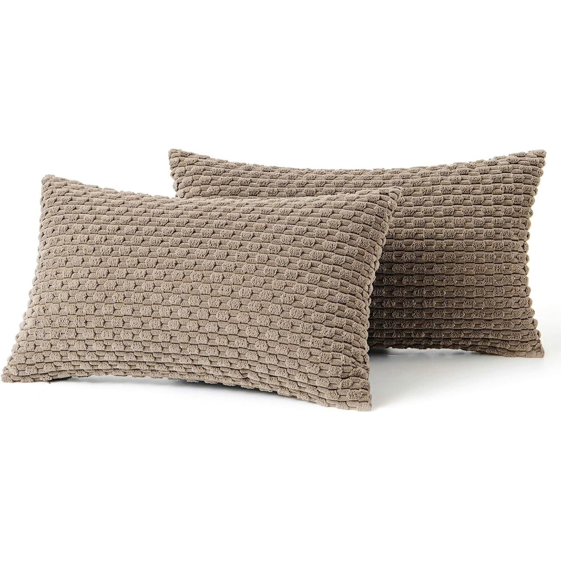 MIULEE Rust Throw Pillow Covers Soft Corduroy Decorative Set of 2
