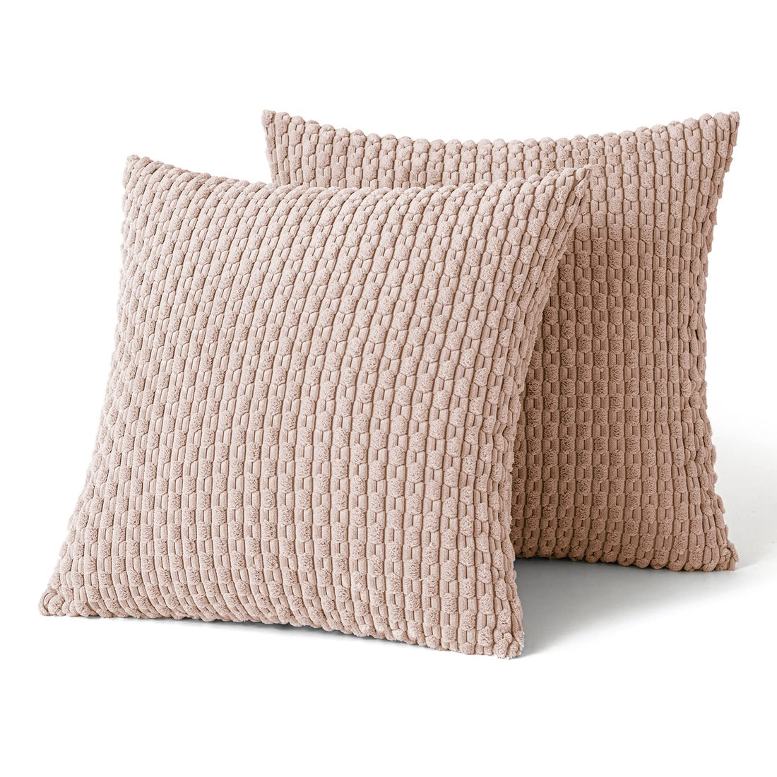 MIULEE Rust Throw Pillow Covers Soft Corduroy Decorative Set of 2