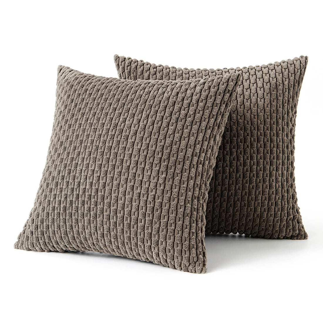 MIULEE Rust Throw Pillow Covers Soft Corduroy Decorative Set of 2