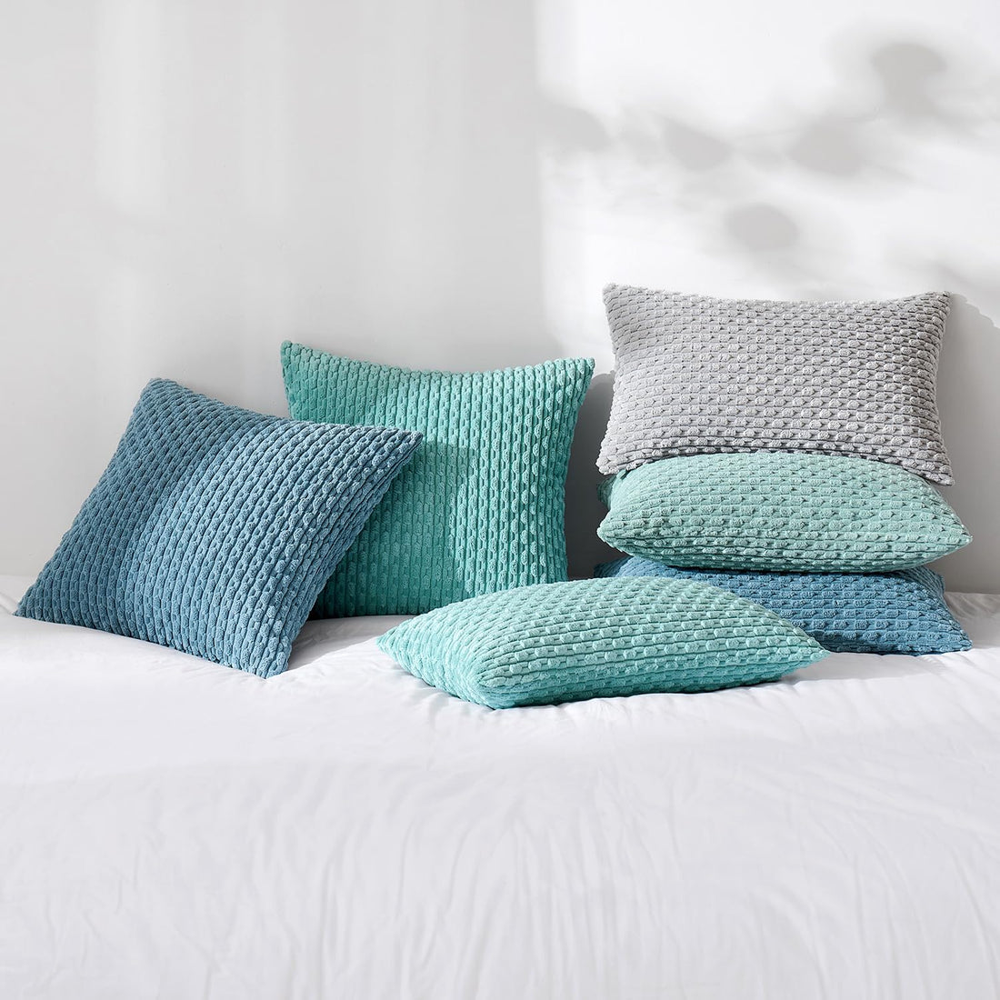 MIULEE Rust Throw Pillow Covers Soft Corduroy Decorative Set of 2