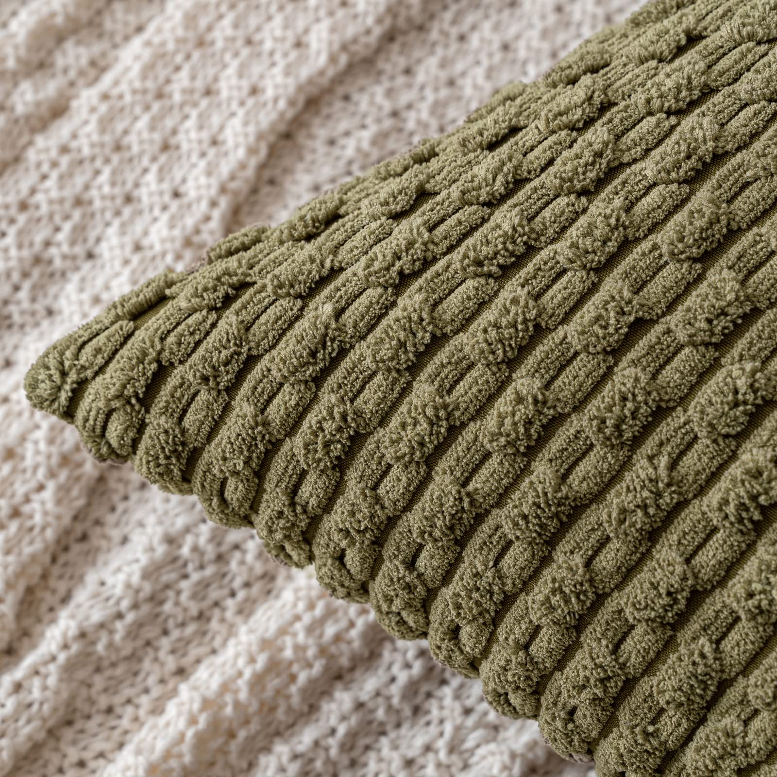 MIULEE Rust Throw Pillow Covers Soft Corduroy Decorative Set of 2