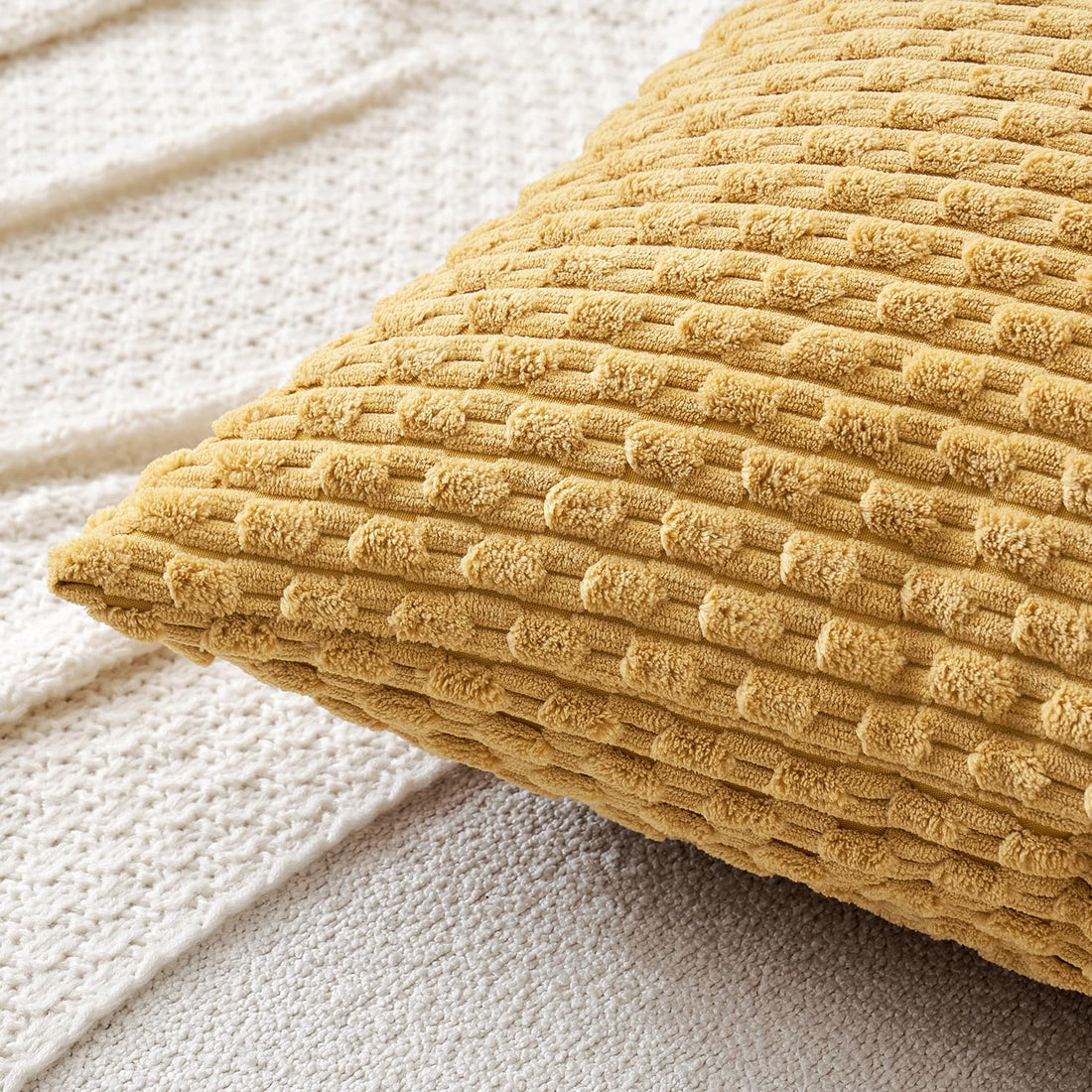 MIULEE Rust Throw Pillow Covers Soft Corduroy Decorative Set of 2