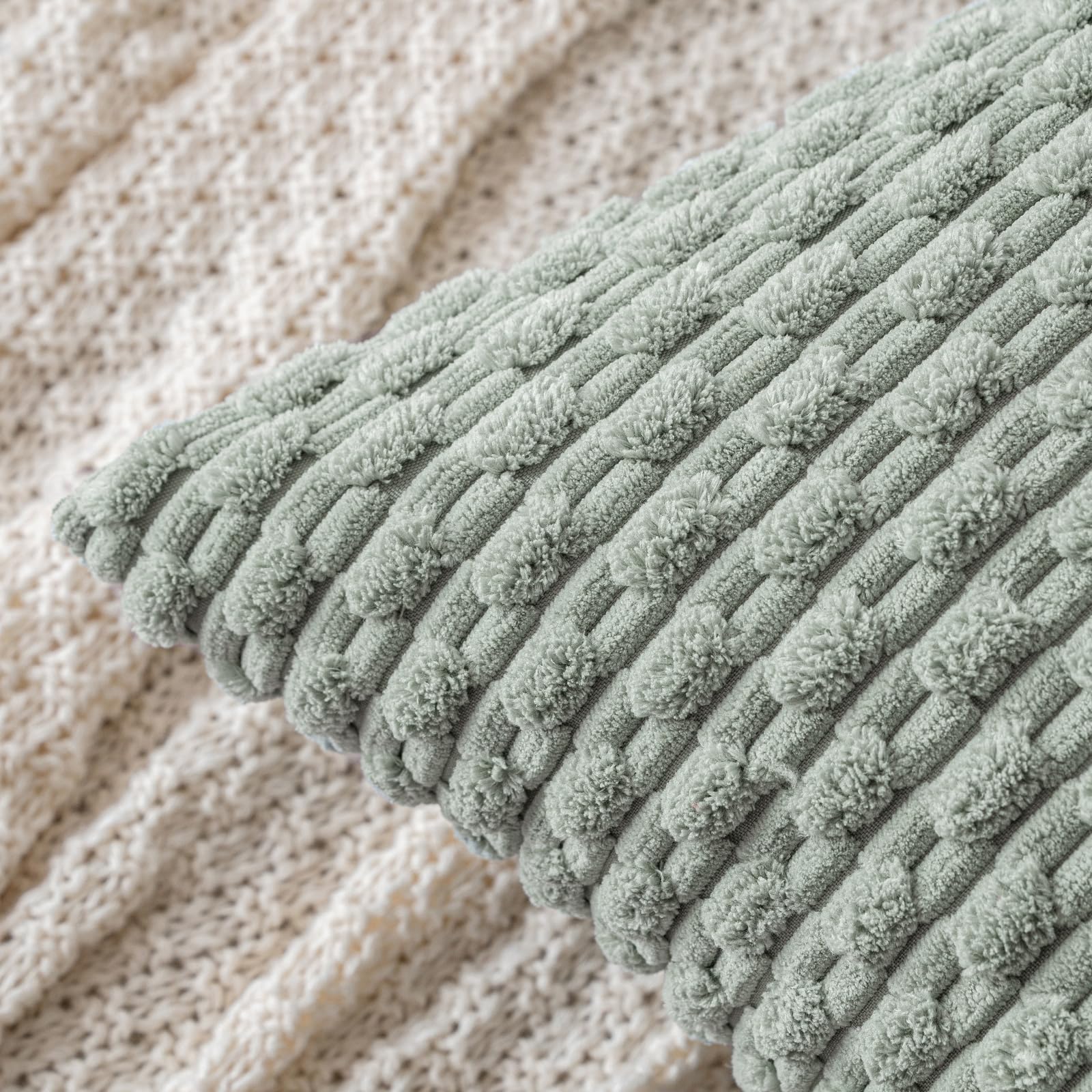 MIULEE Rust Throw Pillow Covers Soft Corduroy Decorative Set of 2