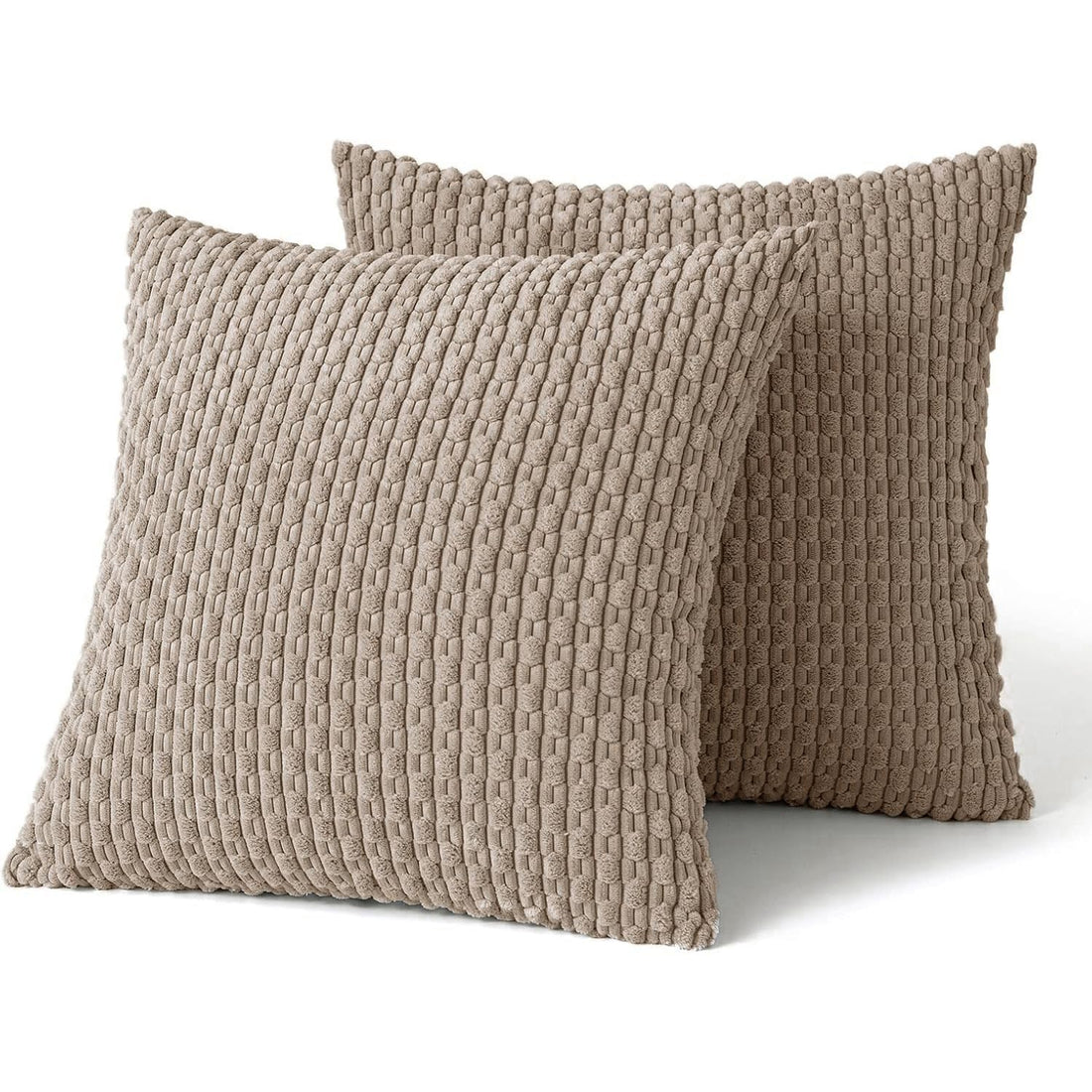 MIULEE Rust Throw Pillow Covers Soft Corduroy Decorative Set of 2
