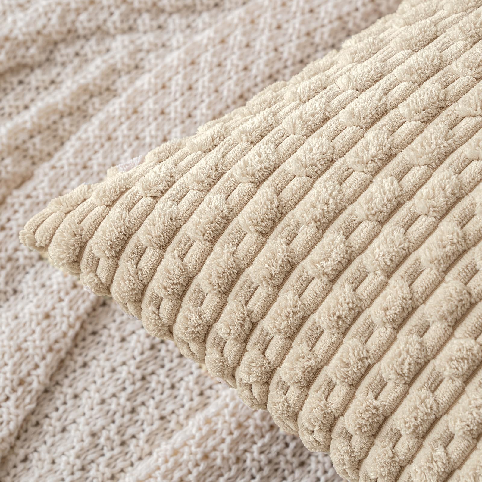 MIULEE Rust Throw Pillow Covers Soft Corduroy Decorative Set of 2