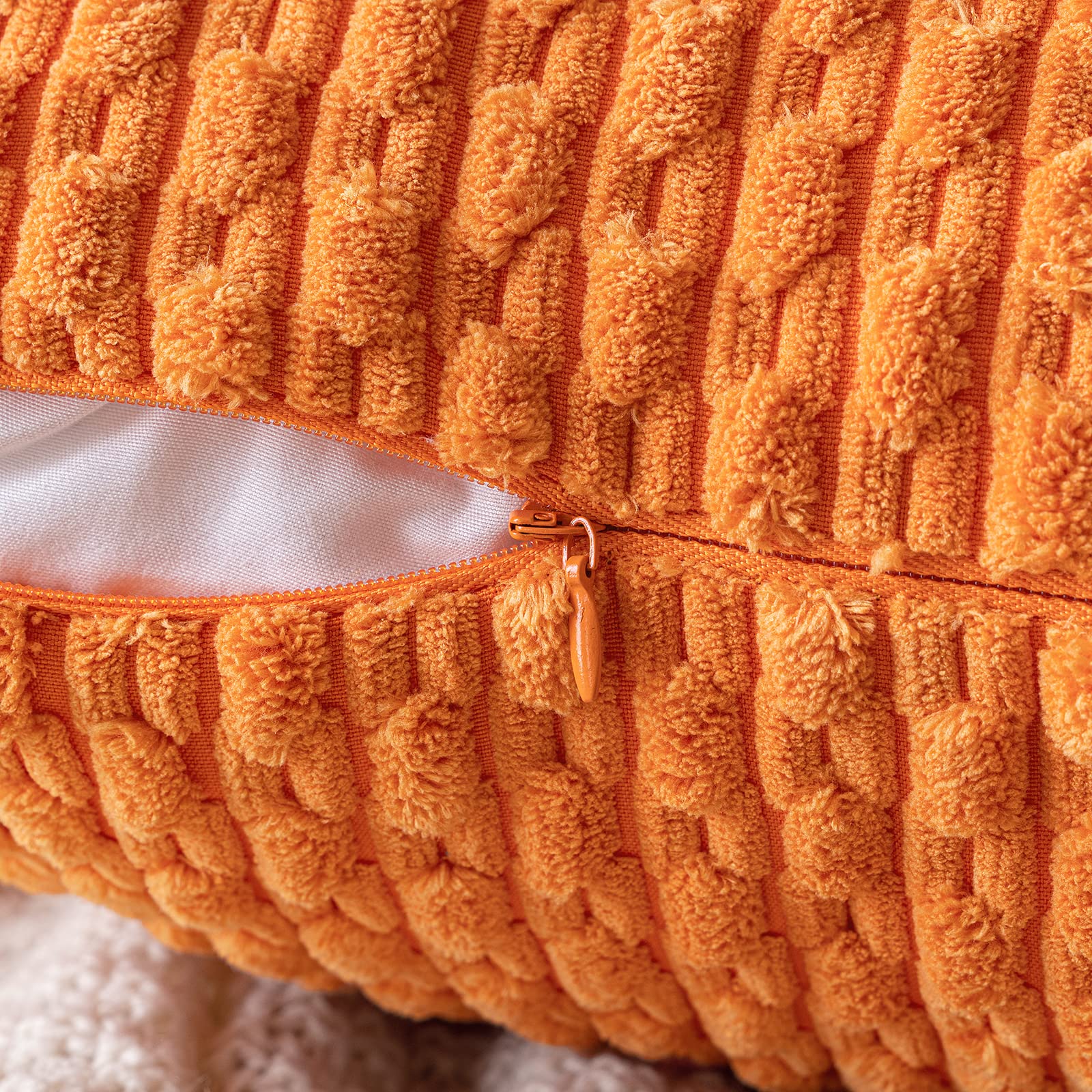 MIULEE Rust Throw Pillow Covers Soft Corduroy Decorative Set of 2