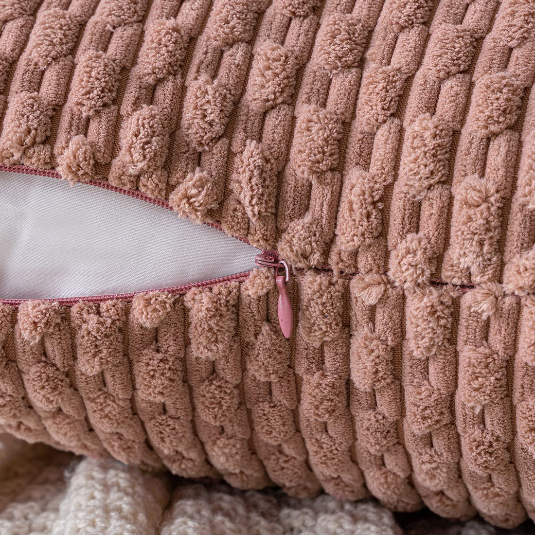 MIULEE Rust Throw Pillow Covers Soft Corduroy Decorative Set of 2