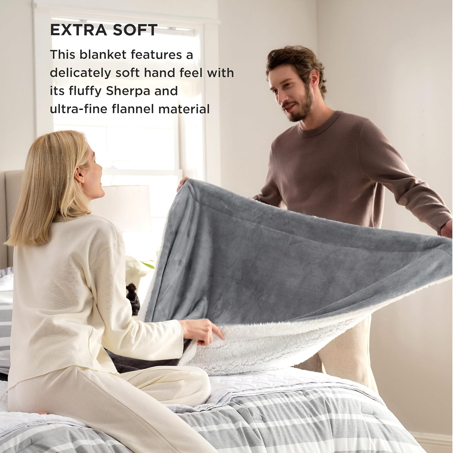 Bedsure Sherpa Fleece Throw Blanket for Couch