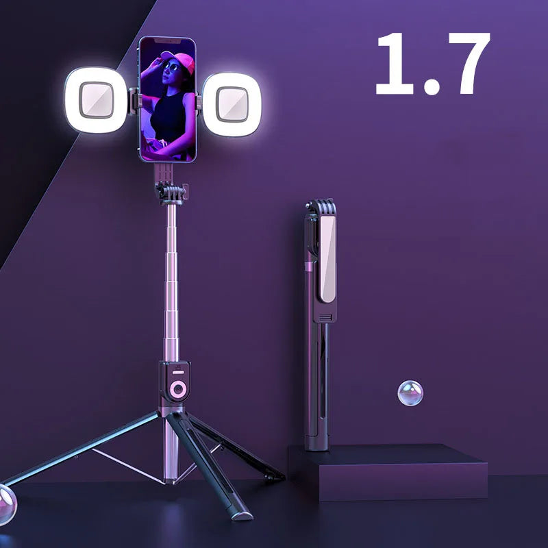 6-in-1 Selfie Stick Tripod with LED Fill Light & Bluetooth Remote