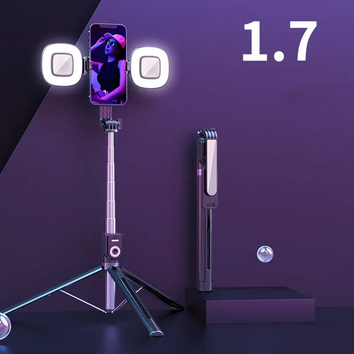 6-in-1 Selfie Stick Tripod with LED Fill Light & Bluetooth Remote