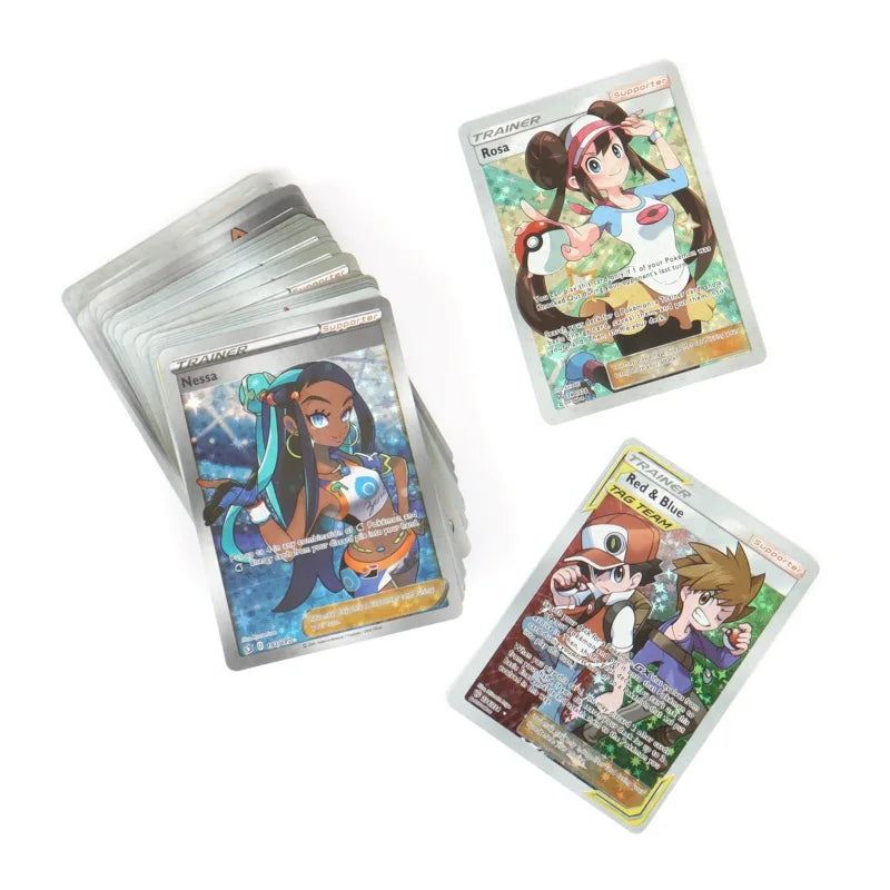 Pokemon Trainer Cards No Repeat English Version Game Battle Carte Pokemon Trading Shining Proxy Card Toys Children Gift
