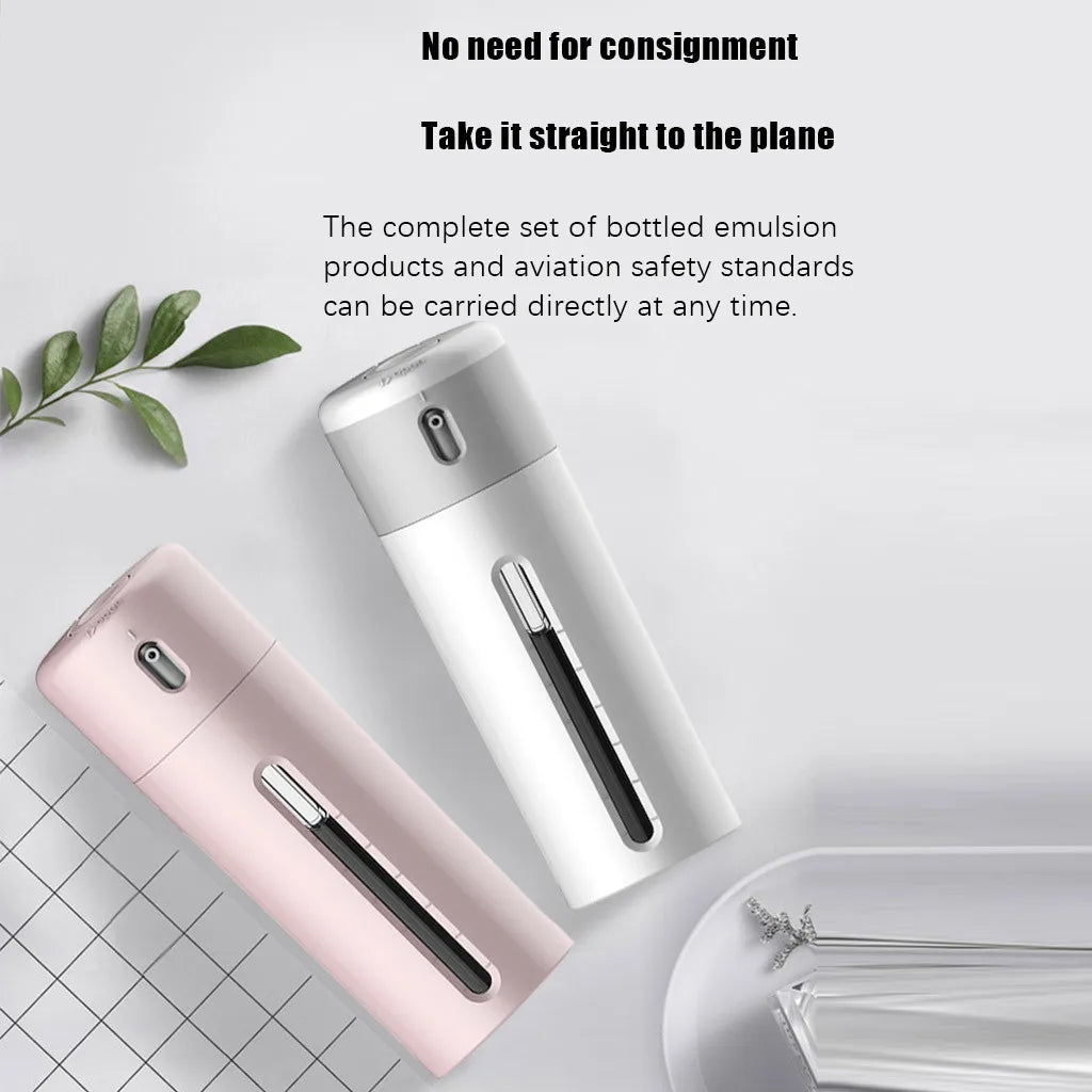 4-in-1 Travel Dispenser Bottle – Refillable Leak-Proof Press Container for Shampoo, Lotion & Body Wash