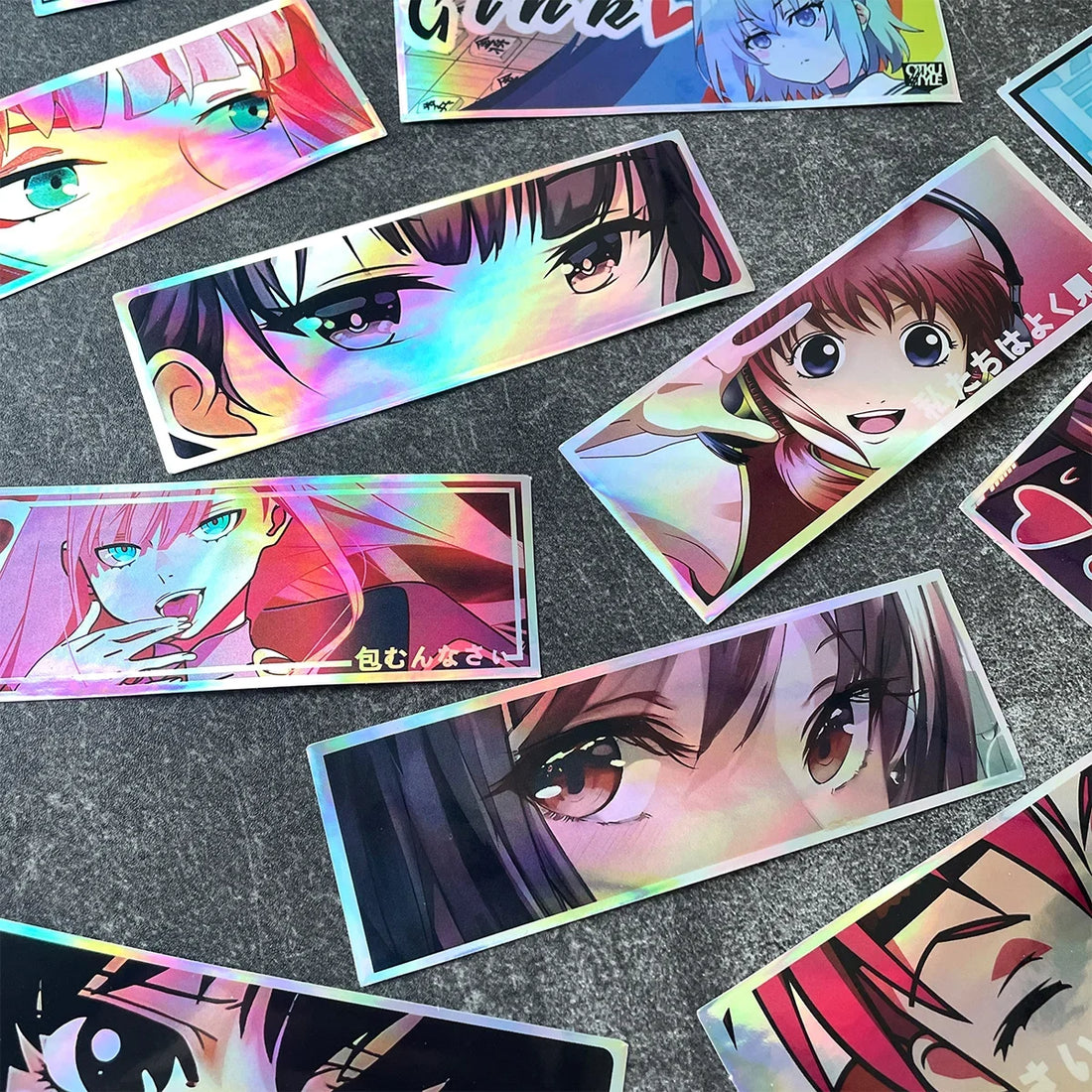 JDM Anime Girl Laser Rainbow Vinyl Car Stickers