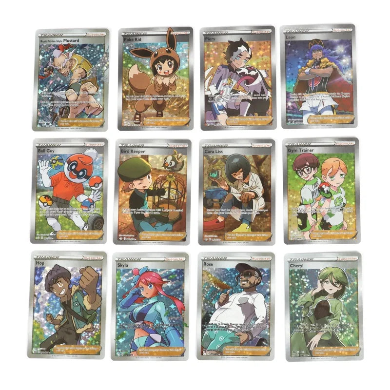 Pokemon Trainer Cards No Repeat English Version Game Battle Carte Pokemon Trading Shining Proxy Card Toys Children Gift