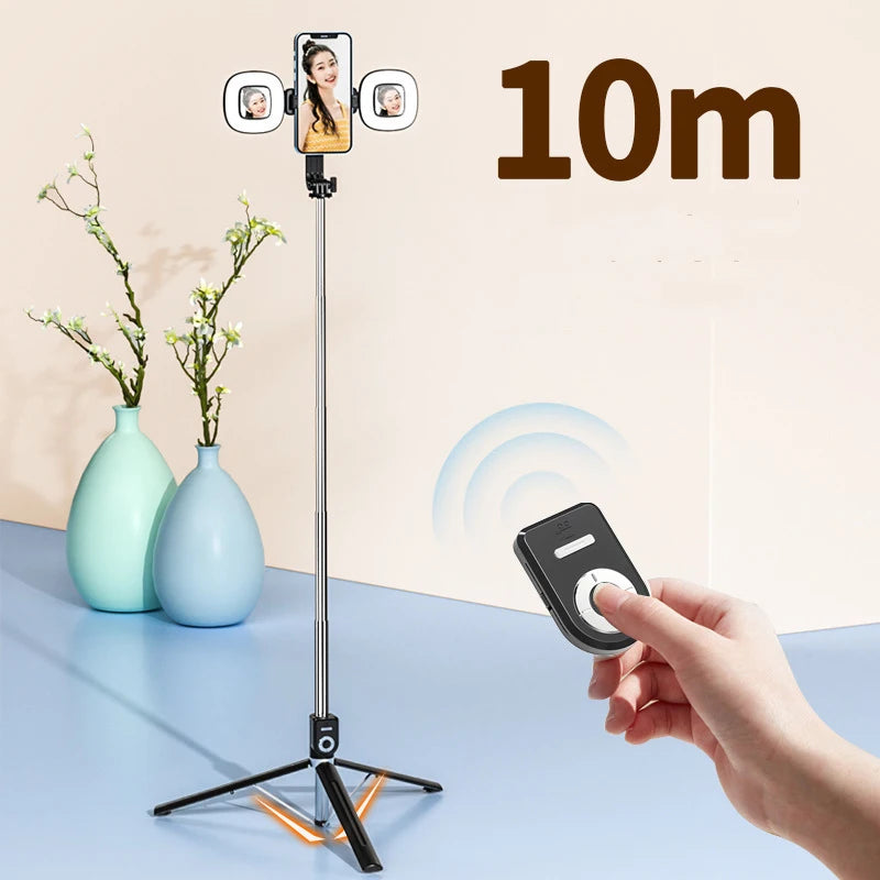 6-in-1 Selfie Stick Tripod with LED Fill Light & Bluetooth Remote