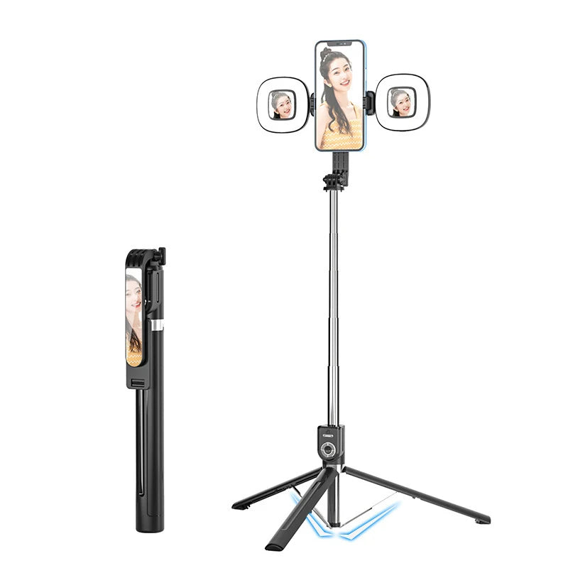6-in-1 Selfie Stick Tripod with LED Fill Light & Bluetooth Remote