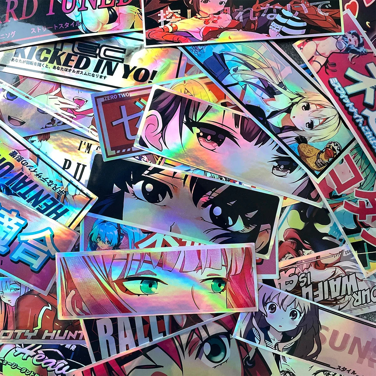 JDM Anime Girl Laser Rainbow Car Stickers Vinyl – Revolution
