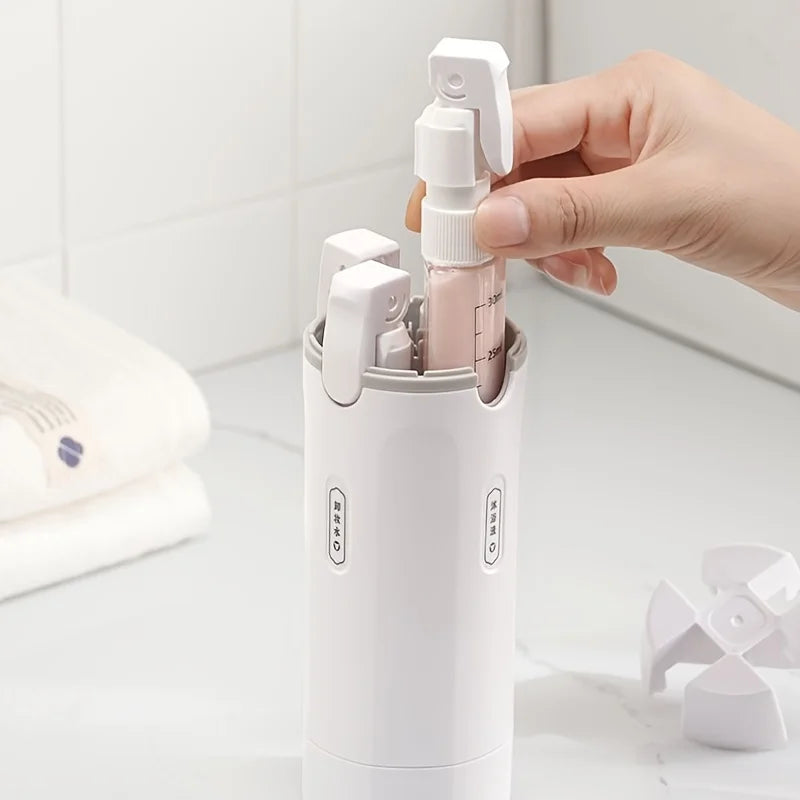 4-in-1 Travel Cosmetic Dispenser Bottle – Refillable Leak-Proof Toiletry Container with Clear Labels
