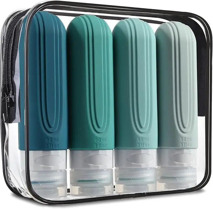 TSA Approved 3oz Travel Bottles – Leak-Proof Refillable Silicone Toiletry Containers for Shampoo, Lotion & Liquids