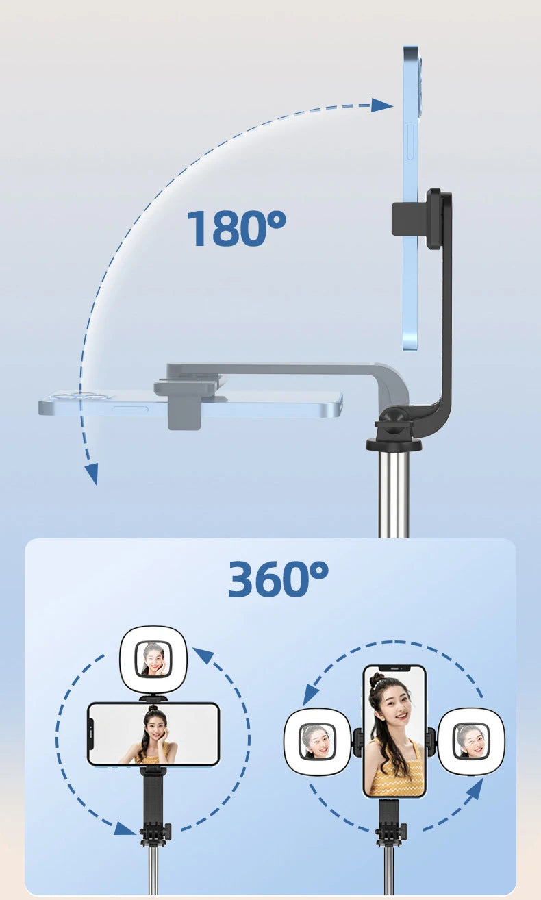 6-in-1 Selfie Stick Tripod with LED Fill Light & Bluetooth Remote