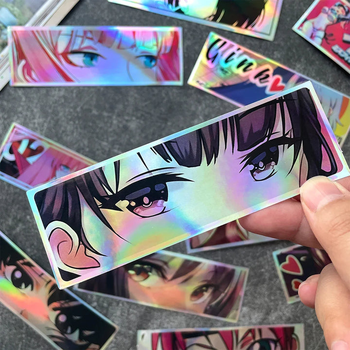 JDM Anime Girl Laser Rainbow Vinyl Car Stickers