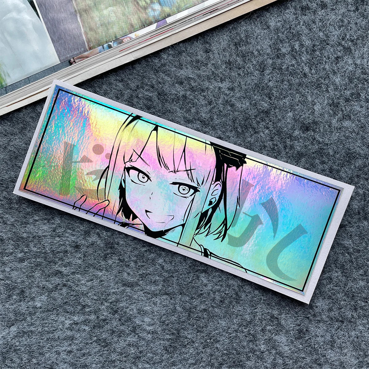 JDM Anime Girl Laser Rainbow Vinyl Car Stickers