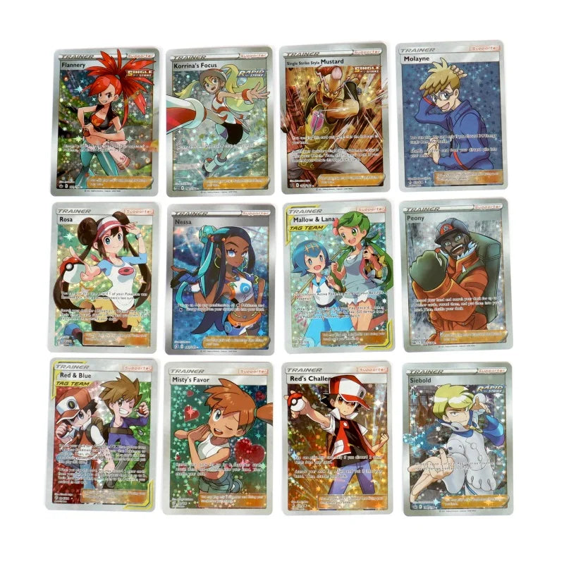Pokemon Trainer Cards No Repeat English Version Game Battle Carte Pokemon Trading Shining Proxy Card Toys Children Gift