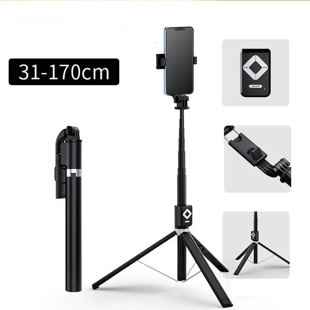 6-in-1 Selfie Stick Tripod with LED Fill Light & Bluetooth Remote