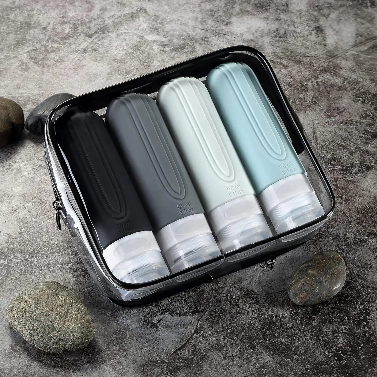 TSA Approved 3oz Travel Bottles – Leak-Proof Refillable Silicone Toiletry Containers for Shampoo, Lotion & Liquids