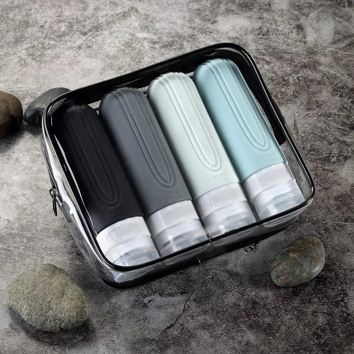 TSA Approved 3oz Travel Bottles – Leak-Proof Refillable Silicone Toiletry Containers for Shampoo, Lotion & Liquids
