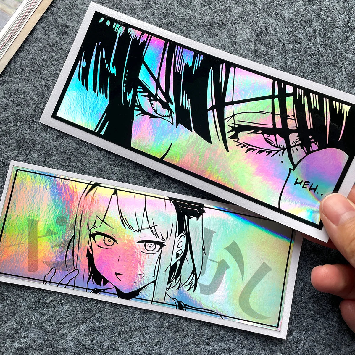 JDM Anime Girl Laser Rainbow Vinyl Car Stickers