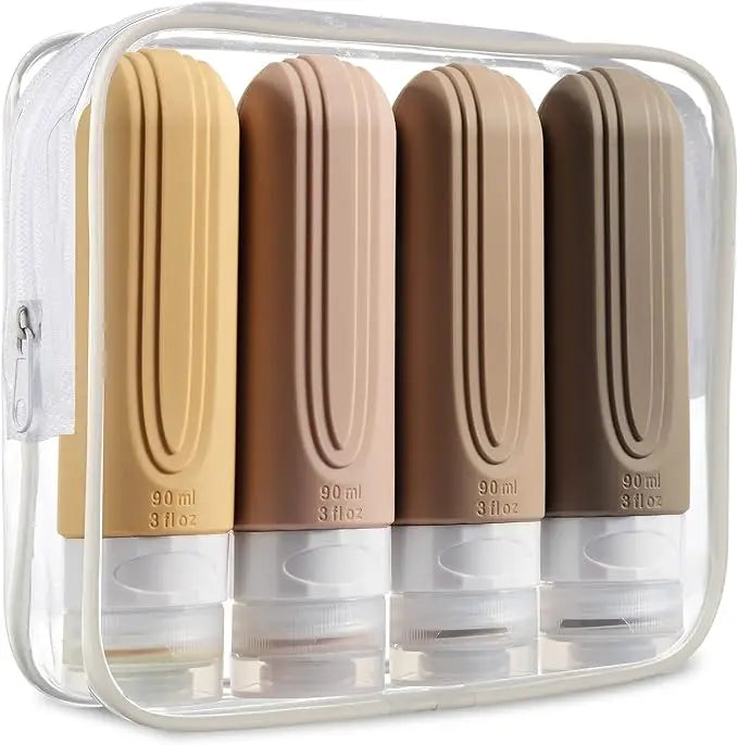 TSA Approved 3oz Travel Bottles – Leak-Proof Refillable Silicone Toiletry Containers for Shampoo, Lotion & Liquids